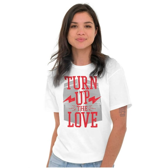 Turn Up The love Romantic Musician Women's Plus Size Graphic Tee Brisco Brands 2X