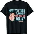 thumbnail image 1 of Turn it off and on again Adenosine Cardiac Nurse T-ShirtMen and women, Black T-shirt, size: Extra large, 1 of 4