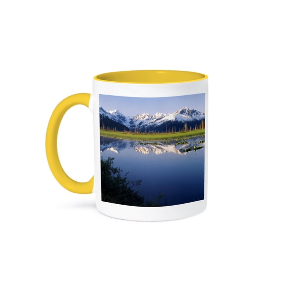3drose, Turnagain Arm, Chugach Mountains, Alaska, Usa - Us02 Swe0162 - Stuart Westmorland, 15oz Two-tone Yellow Mug