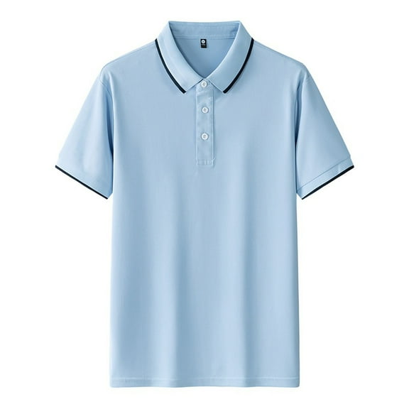 ShomPort Turndown Collar Mens Tshirt Classic Button Business Tops Daily Work Shirts