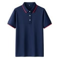 thumbnail image 1 of ShomPort Turndown Collar Mens Tshirt Classic Button Business Tops Daily Work Shirts, 1 of 3