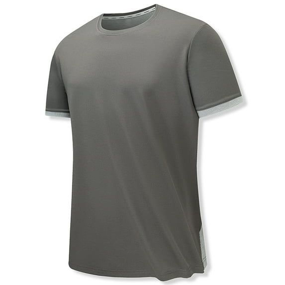 Turndown collar Tees Shirt for Young Men Flash Deals SMihono Men's Patchwork Color Short-sleeved T-shirt Shirt Lapel Casual Slim Stretch Sports T-shirt Top/shirt Blouse Gray 8