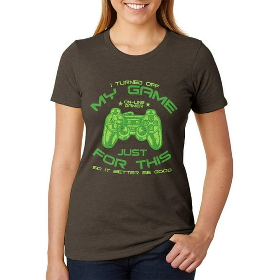 Turned Off My Game For This Juniors Soft Heather T Shirt Heather Brown SM