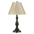 thumbnail image 1 of Turned Pedestal Style Metal Table Lamp with Pleated Shade, Dark Bronze- Saltoro Sherpi, 1 of 5