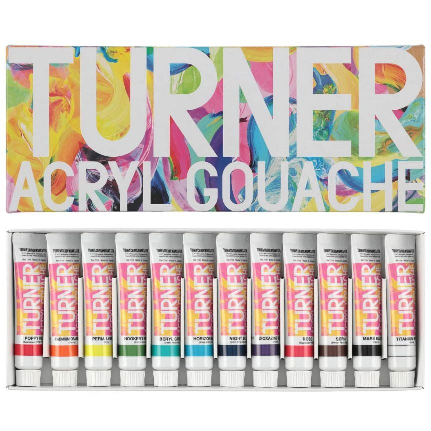 Turner Acryl Gouache Artist Paint Sets - Professional Paint Sets for Artists, Painting, Bulk, & More! - Set of 12 Dream Colors
