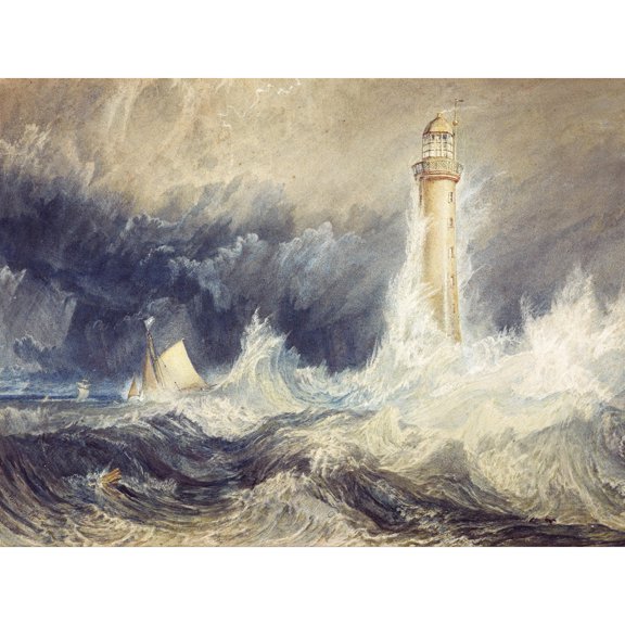 Turner Bell Rock Lighthouse Extra Large Art Print Wall Mural Poster Premium XL
