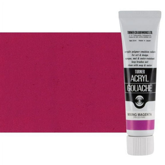 Turner Colour Works Acryl Gouache Artist Acrylic Paint - Single 20 ml Tube - Mixing Magenta