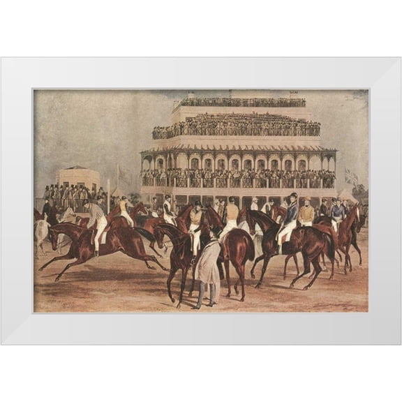 Turner, F.C. 14x11 White Modern Wood Framed Museum Art Print Titled - The Grand Steeple Chase I