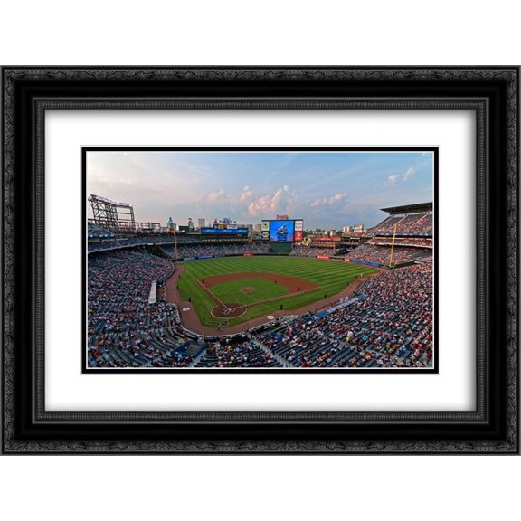 Turner Field 2x Matted 24x20 Black Ornate Framed Art Print from the Stadium Series