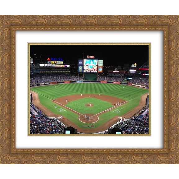 Turner Field 2x Matted 24x20 Gold Ornate Framed Art Print from the Stadium Series