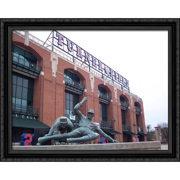 Turner Field 36x28 Large Black Ornate Wood Framed Canvas Art - Home of the Atlanta Braves