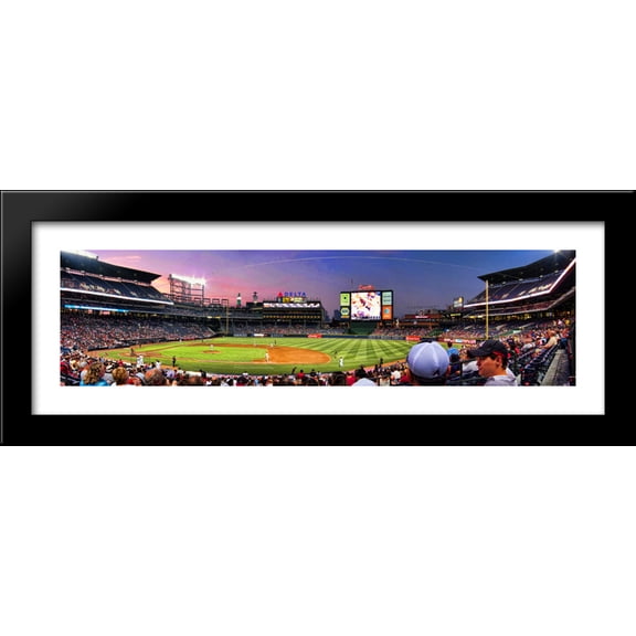 Turner Field 40x14 Large Black Wood Framed Print Art - Home of the Atlanta Braves