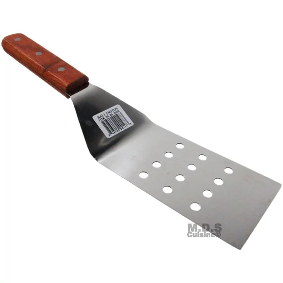 Turner Grill Bbq Stainless Steel Spatula 12" With Perforation For Non Stick Rive