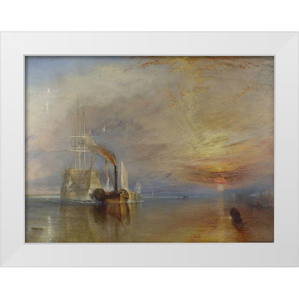 Turner 18x15 White Framed Canvas Art Print - The Fighting Temeraire