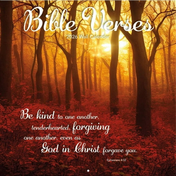 Turner Licensing, Bible Verses Photo 2026 Wall Calendar, 12'' X 12'', 12-Month Calendar with Stapled Binding