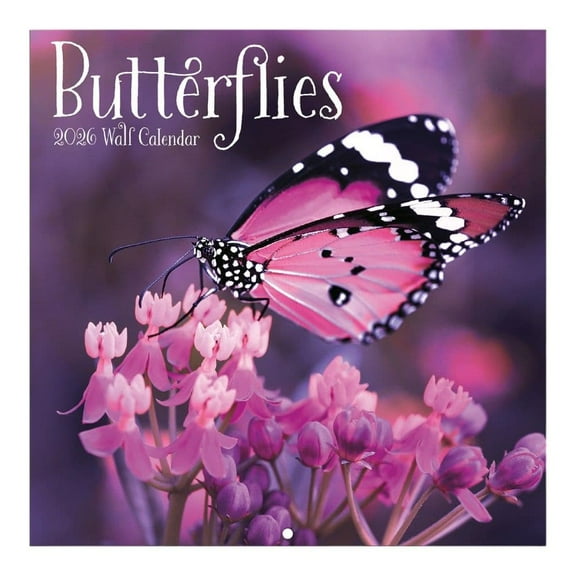 Turner Licensing, Butterflies 2026 Mini Wall Calendar, 7'' X 7'', 12-Month Calendar with Stapled Binding