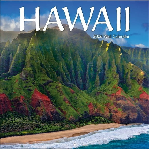 Turner Licensing, Hawaii 2026 Wall Calendar, 12'' X 12'', 12-Month Calendar with Stapled Binding