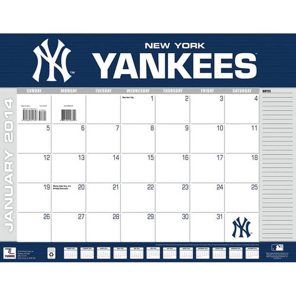 Turner Licensing New York Yankees 2014 22" x 17" Desk Calendar