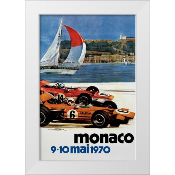 Turner, Michael 11x14 White Modern Wood Framed Museum Art Print Titled - Monaco / 9-10 mai 1970