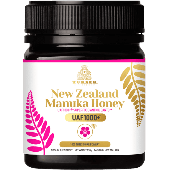 Turner New Zealand Manuka Honey, 1000x Power, Certified with UAF1000+ Antioxidants, Improves Digestion & Immnune Support, 1 Jar