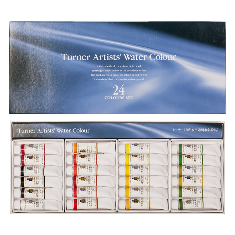 Turner Paint Set Professional Artists' High Pigment Concentrated Watercolor  Paint Set [Set Of 24] 15ml Tubes - Assorted Colors 