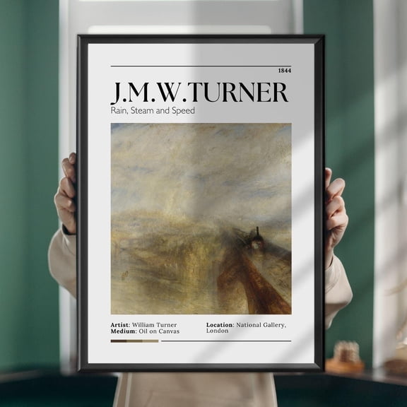 Turner "Rain, Steam, and Speed" Art Print Romantic Landscape, Train Painting, Poster Only