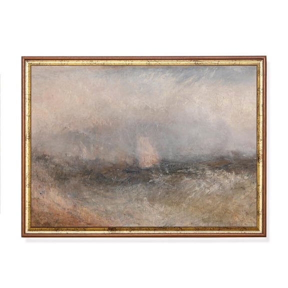 Turner Style Seascape Art Print Poster Misty Storm at Sea, Size 24x36 UNFFRAMED F03.1.7l1328