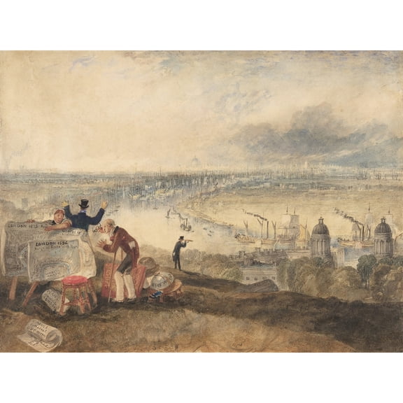 Turner View London From Greenwich Painting Extra Large XL Wall Art Poster Print