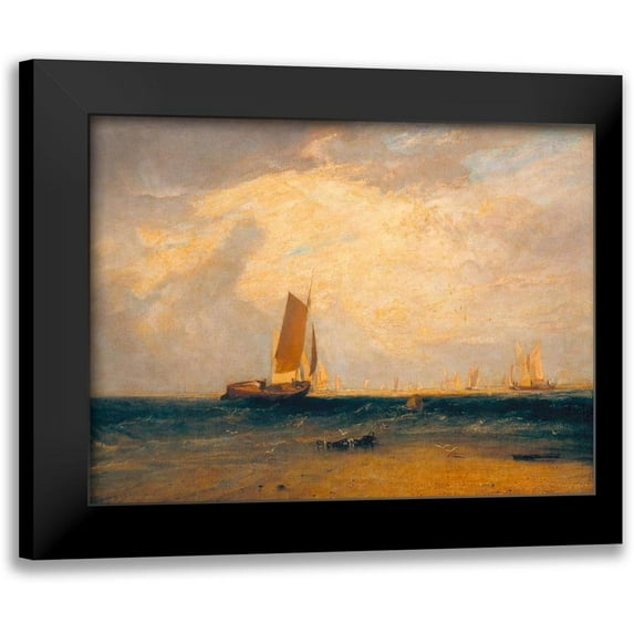 Turner, William 14x12 Black Modern Framed Museum Art Print Titled - Tide Setting In