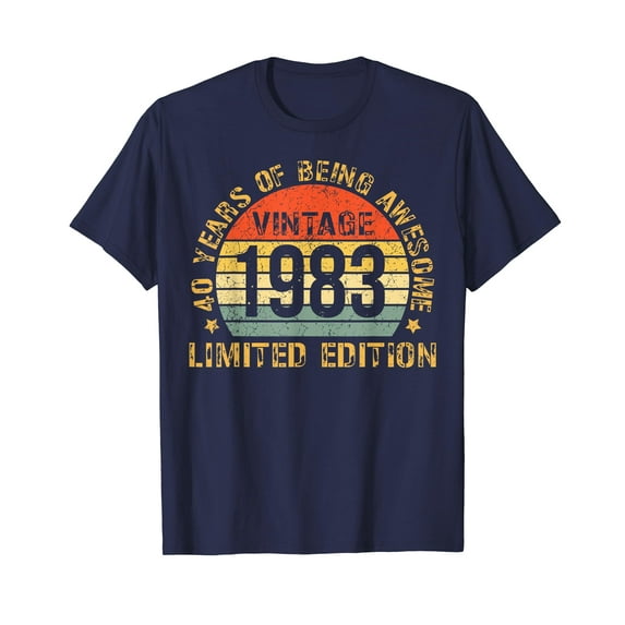 Turning 40 Birthday Decorations Men 40th BDay 1983 Birthday T-Shirt Vintage Retro 40 years