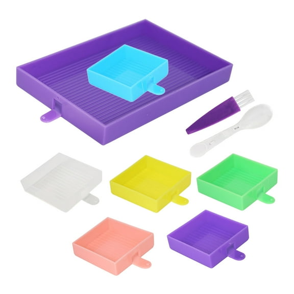 UKCOCO 1Set Plastic Drawing Tray and Rhinestone Storage Plate Organizer