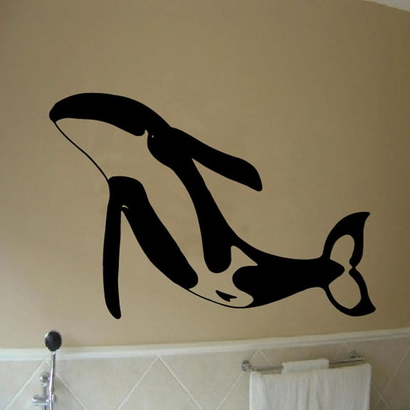 Turning Fin Whale Decal - 36 Inches