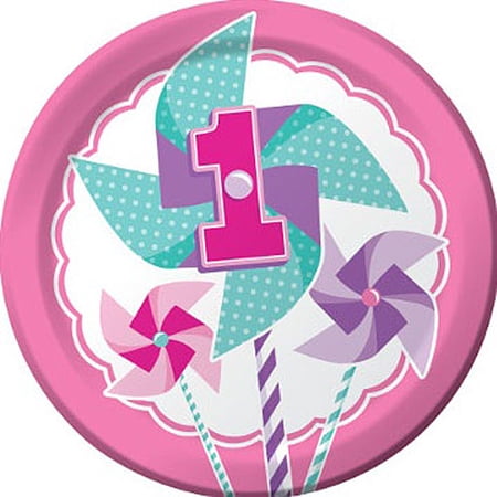 Turning One Pink Lunch/Dinner Plates (8 ct)