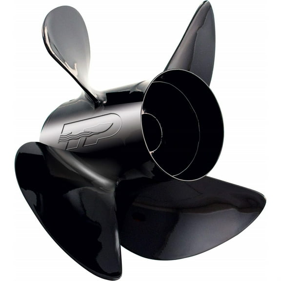 Turning Point Propellers 21431730 Hustler 4-Blade Aluminum Propeller for 40-150 Engines with 4.25" Gearcase - 13.25" x 17", Right Hand Prop LE1/LE2-1317-4 , Black , 2X-Large