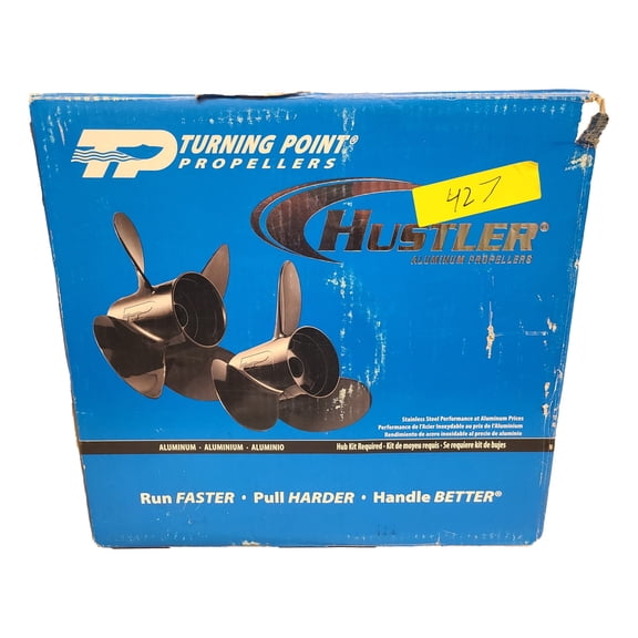 Turning Point Propellers 21501930 Hustler Boat Propeller 14 x 19, 4 Blade Aluminum Right-Hand Rotation (Standard)
