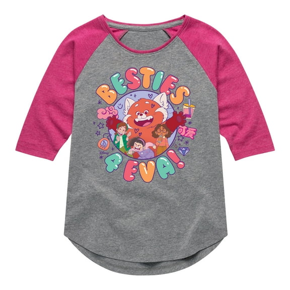 Turning Red - Besties 4 Eva - Youth Raglan Graphic T-Shirt