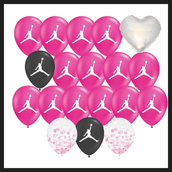 Jordan Hot Pink Balloon Bouquet - 20-Piece Set!