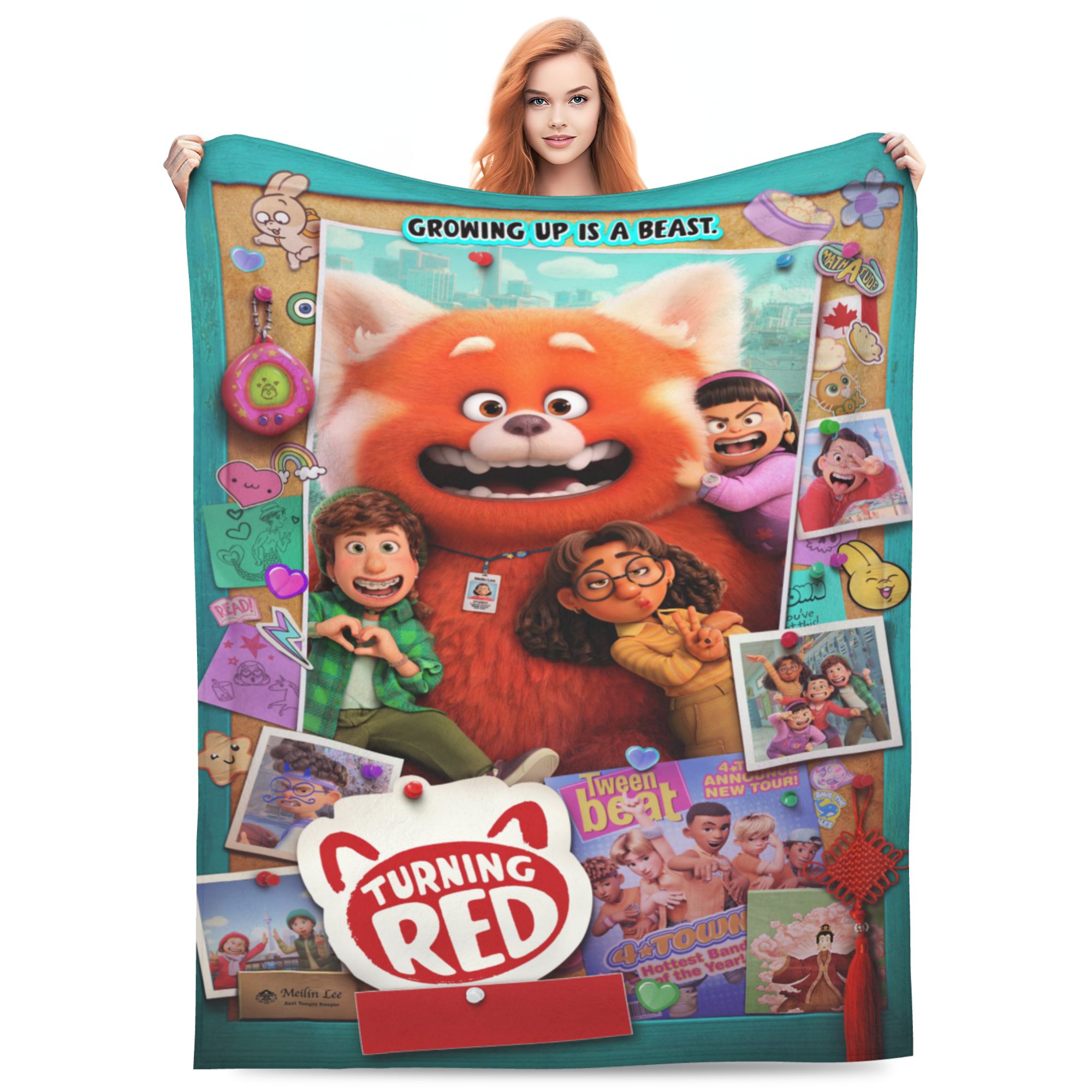 Turning Red Cartoon Blanket for Kids Teenager Adult, Ultra Soft Cozy