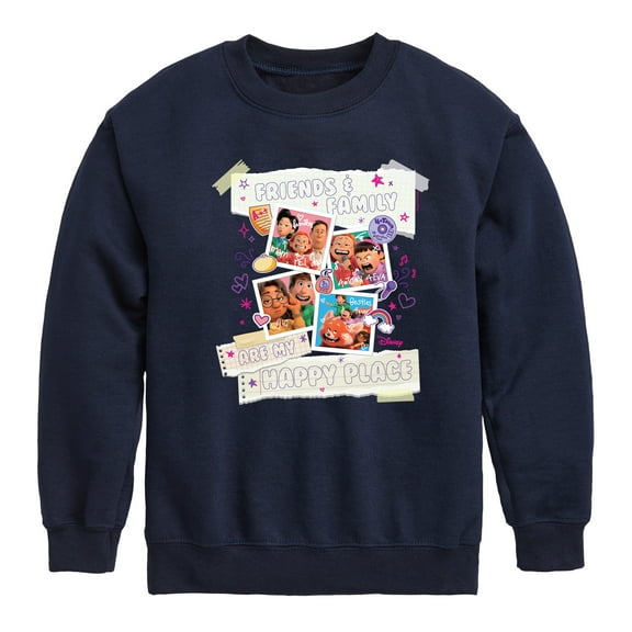 Turning Red - Friends Family Happy Place - Youth Crewneck Fleece Sweatshirt