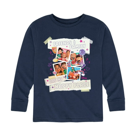 Turning Red - Friends Family Happy Place - Youth Long Sleeve Graphic T-Shirt