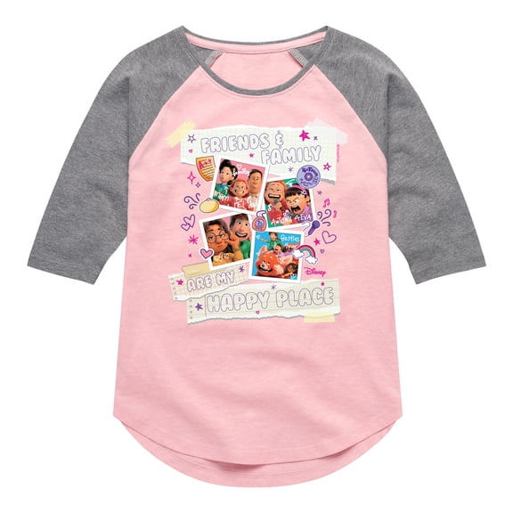 Turning Red - Friends Family Happy Place - Youth Raglan Graphic T-Shirt