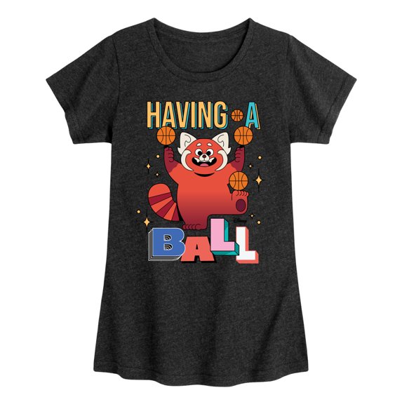 Turning Red - Having A Ball - Girls Youth Fitted Short Sleeve Graphic T-Shirts