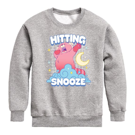 Turning Red - Hitting Snooze - Youth Crewneck Fleece Sweatshirt