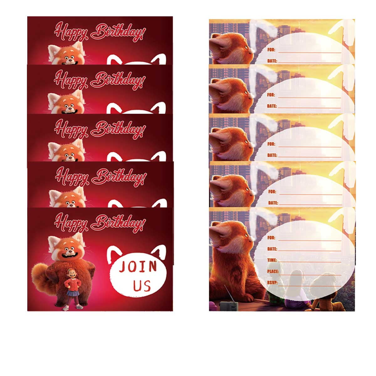 Turning Red Invite Invitations Cards Stock Bulk Birthday Fill-in Party ...