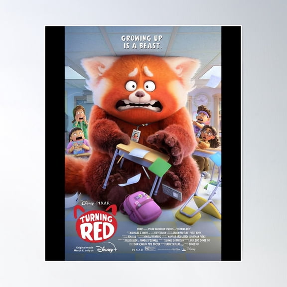 Turning Red Panda Classroom Poster Wall Art, Modern Wall Decor For Living Room Bedroom, 12x18 UNFRAMED