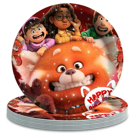 Turning Red Paper Plates Birthday Decorations Party Supplies Tableware Disposable Dinnerware