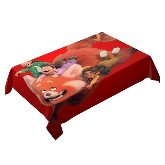 Turning Red Themed Square Tablecloth 54 * 72 Inches Durable Stylish