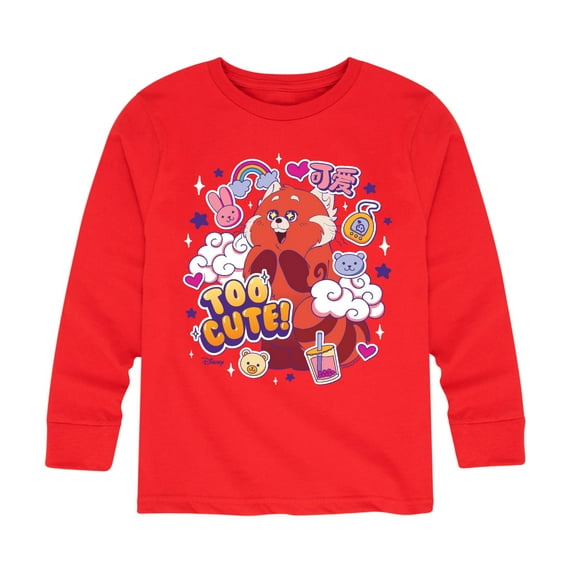 Turning Red - Too Cute Red Panda - Youth Long Sleeve Graphic T-Shirt