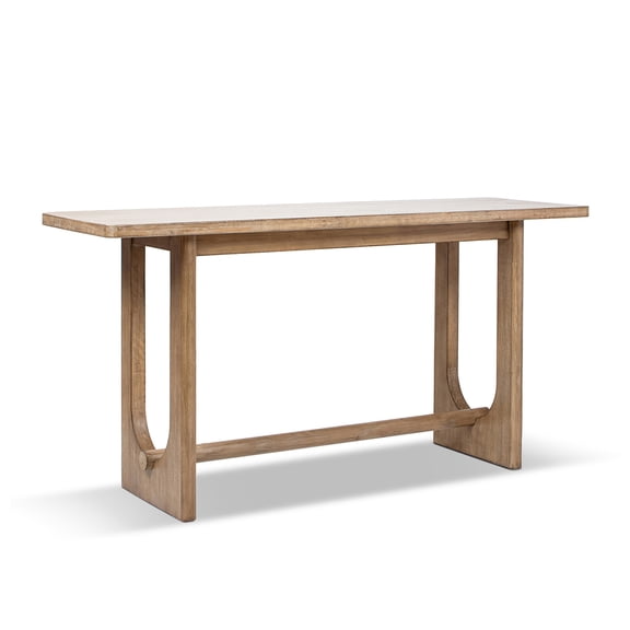 Turnkey 72" Modern Trestle Console Table, Antique Natural Brown Reclaimed Pine Wood