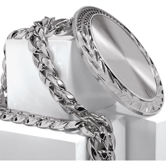 Turnover Chain Medal, 6" Greatest of All Time Goat Silver Champ Medal Trophy